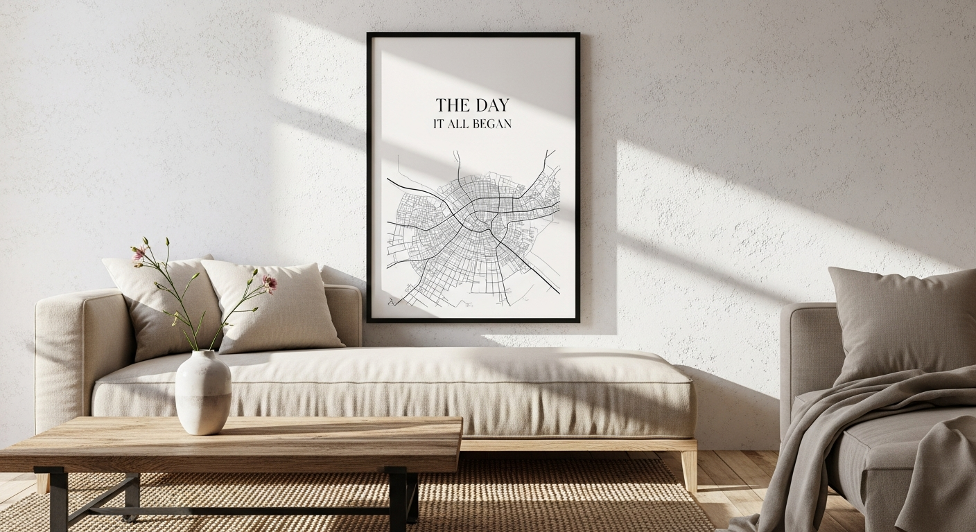 The day it all began : Affiche personnalisée pour immortaliser votre rencontre