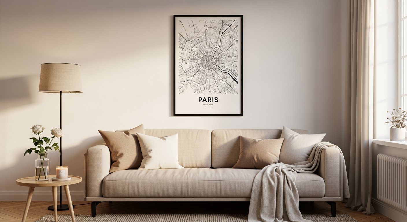 Cadre premier rendez-vous : La carte personnalisée du lieu et de la date où votre histoire a commencé