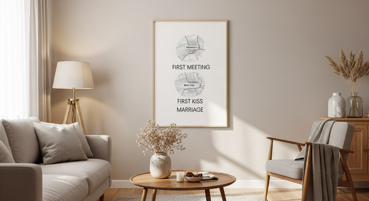 Affiche "Moments Clés" : Rencontre, Baiser, Mariage