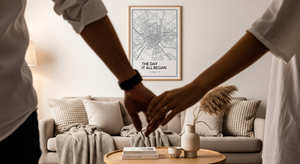 Affiche "The day it all began" : Une décoration chic et intemporelle pour immortaliser votre rencontre