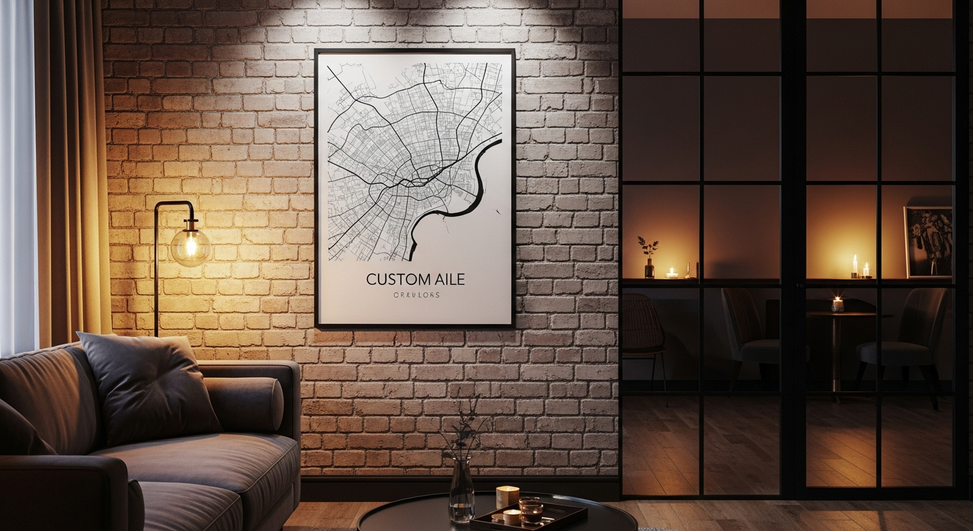 Plan de notre rencontre : Transformez vos coordonnées GPS en une affiche d'art personnalisée pour immortaliser ce lieu unique