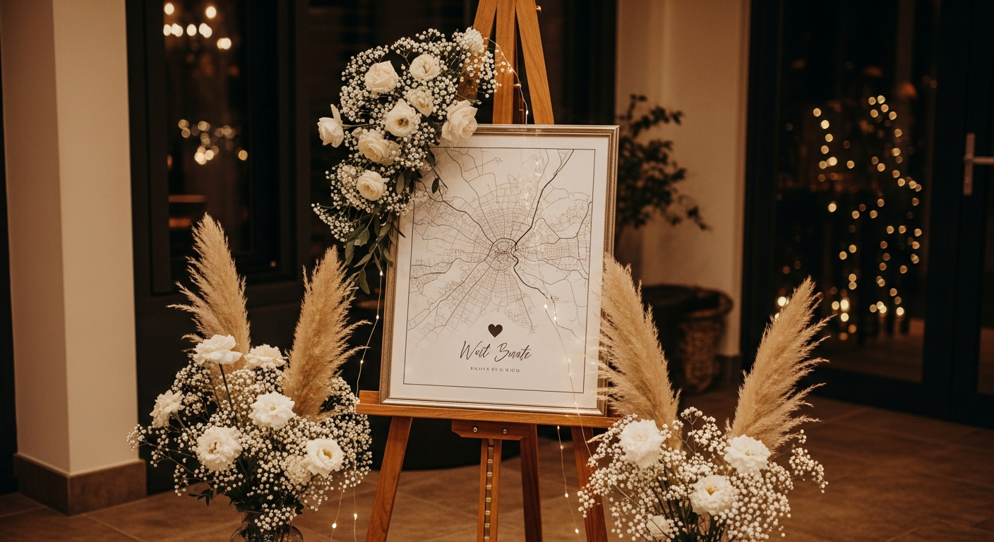 Décoration Salle Mariage : Affichez votre histoire à l'entrée